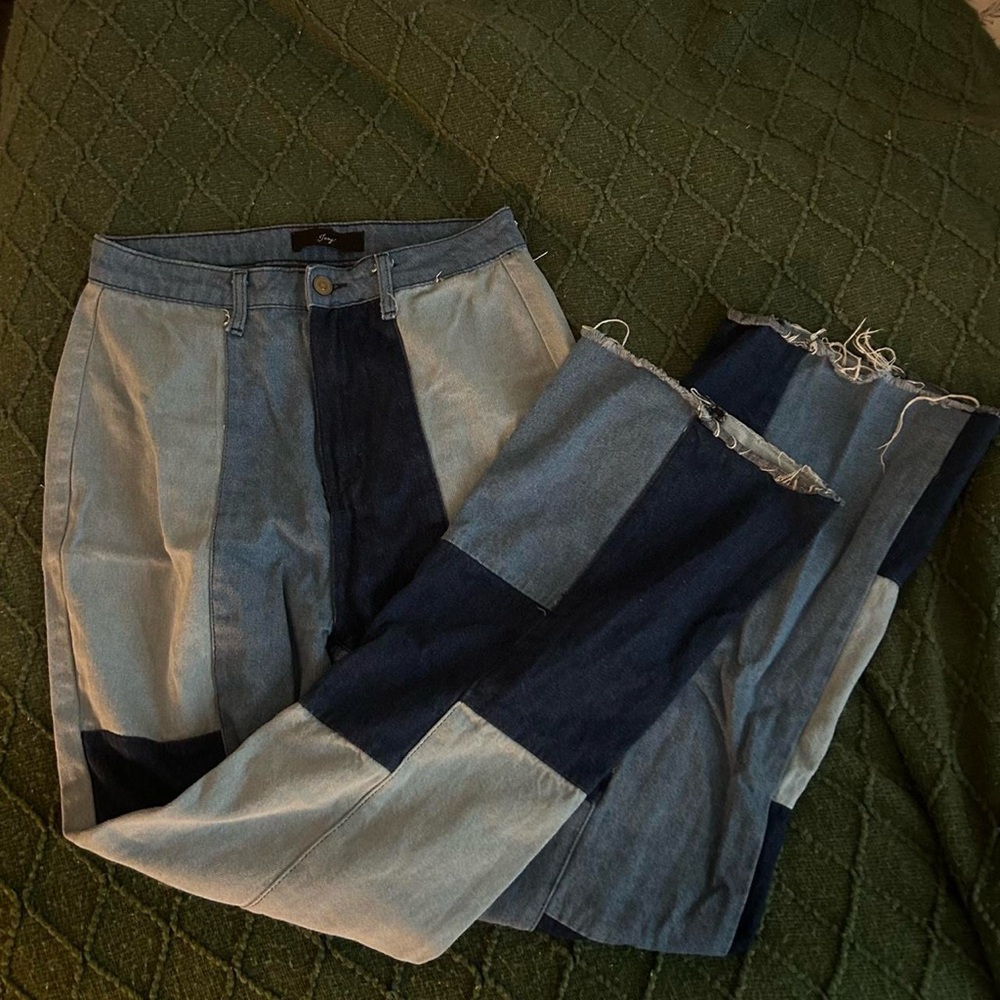 Patchwork Flare Jeans